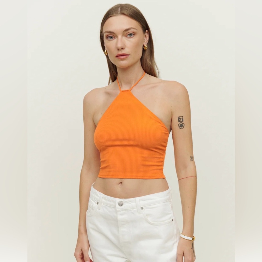 Reformation Aversa Knit Top Citrus